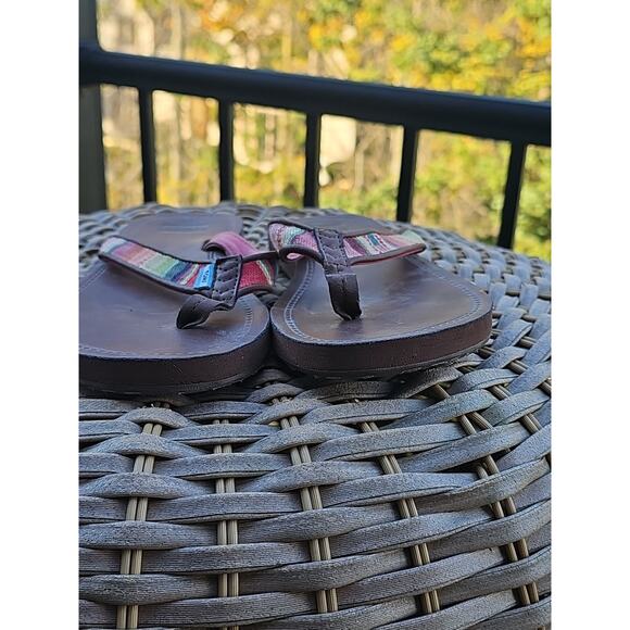 Toms Women's 6 Piper Print Slip On Flip Flops Flats Sandals Stripe Beach - Picture 9 of 9